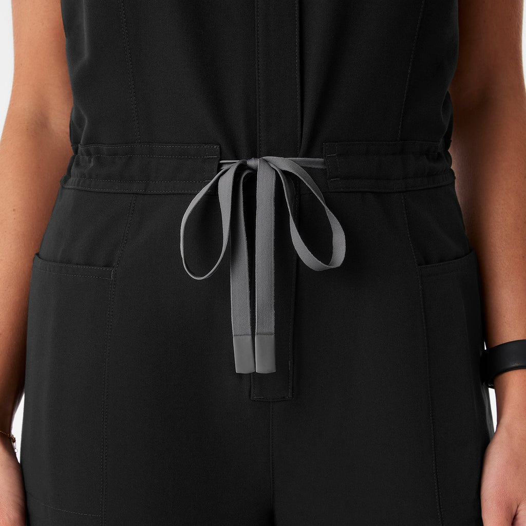 Gayle Short-Sleeve ScrubJumpsuit™ - Black