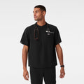 Niles Henley Short-Sleeve Scrub Top - Black