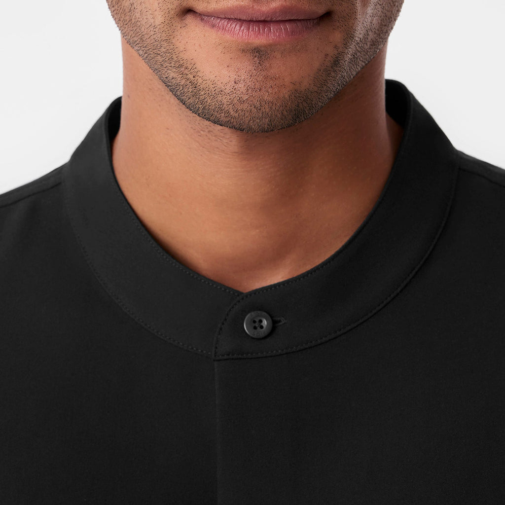 Niles Henley Short-Sleeve Scrub Top - Black