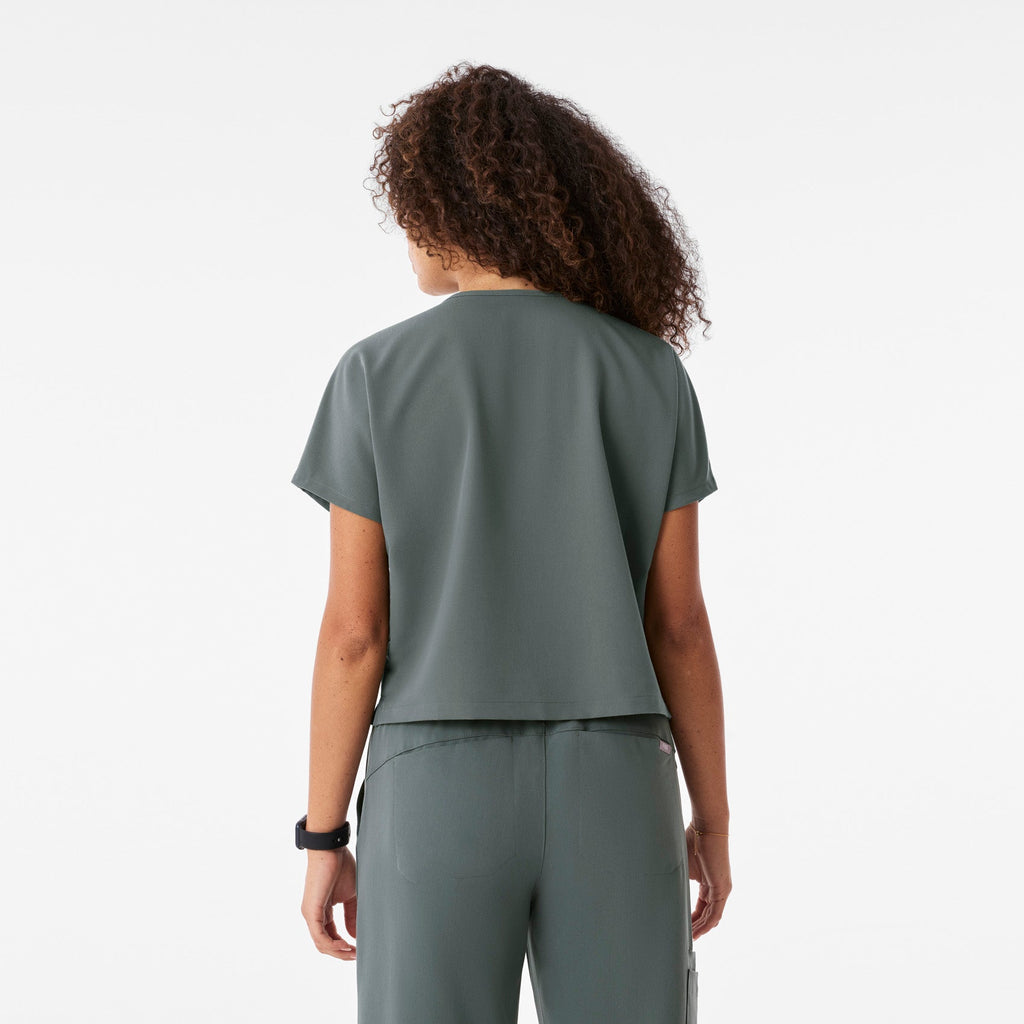Arua Cropped V-Neck Scrub Top - Bonsai
