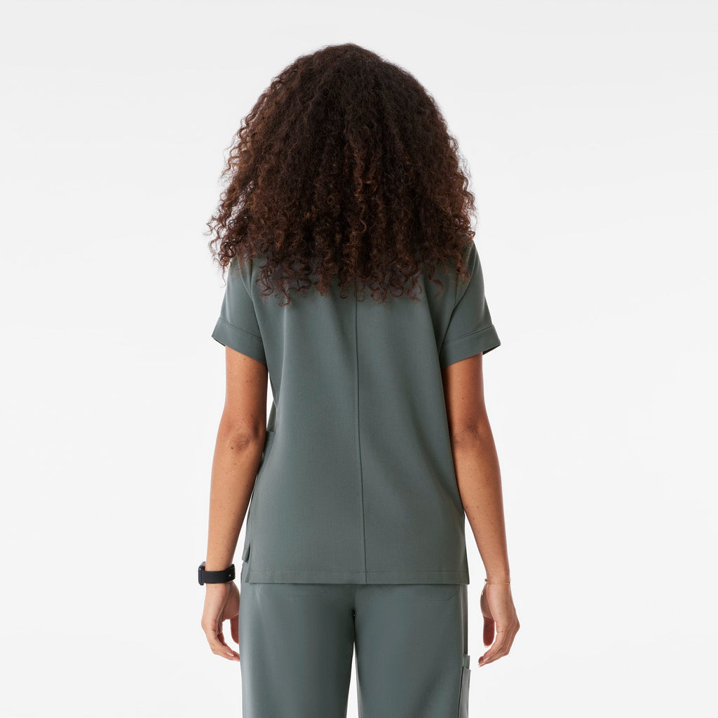 Florence Henley Short-Sleeve Scrub Top - Bonsai