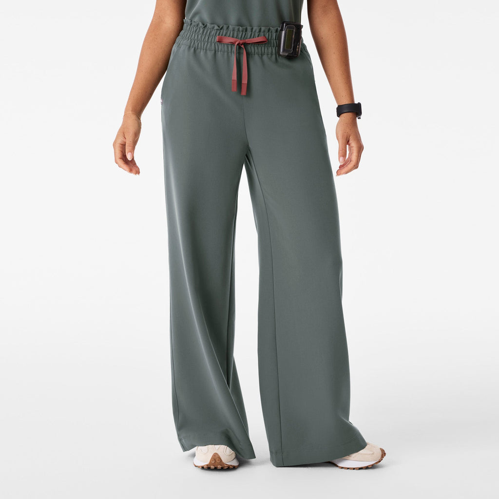Allison High-Rise Ultra-Wide-Leg Scrub Pant - Bonsai