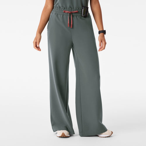 Allison High-Rise Ultra-Wide-Leg Scrub Pant - Bonsai