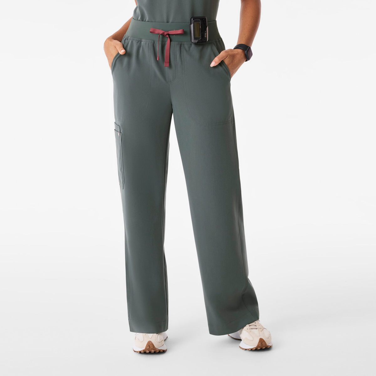 Isabel High-Rise Wide-Leg Scrub Pant - Bonsai