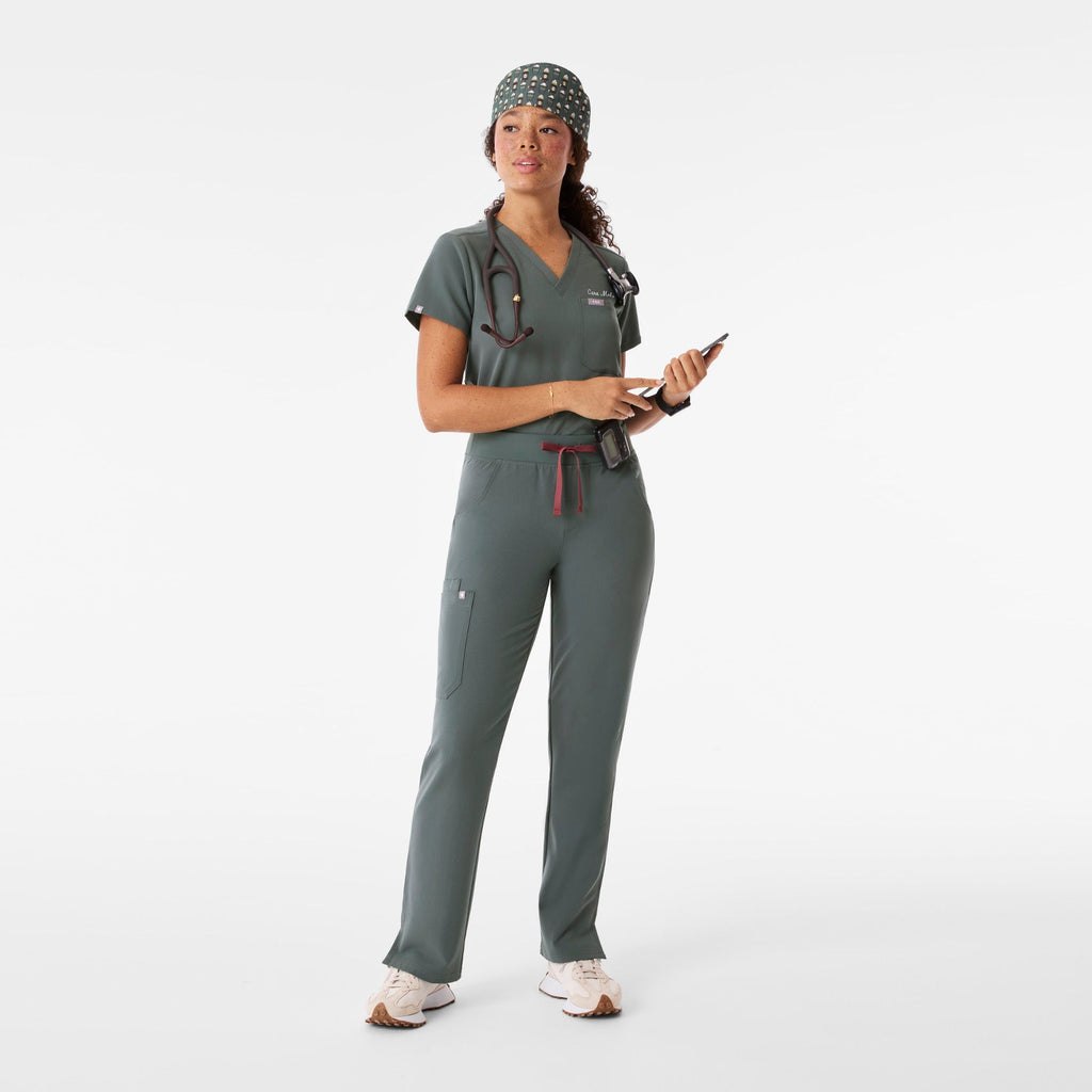 FIGS Scrub Cap With Buttonholes - Bonsai