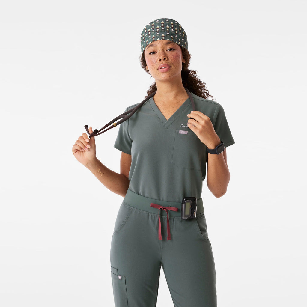 FIGS Scrub Cap With Buttonholes - Bonsai
