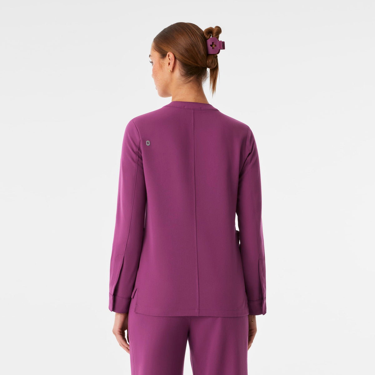 Florence Henley Long-Sleeve Scrub Top - Dark Açaí