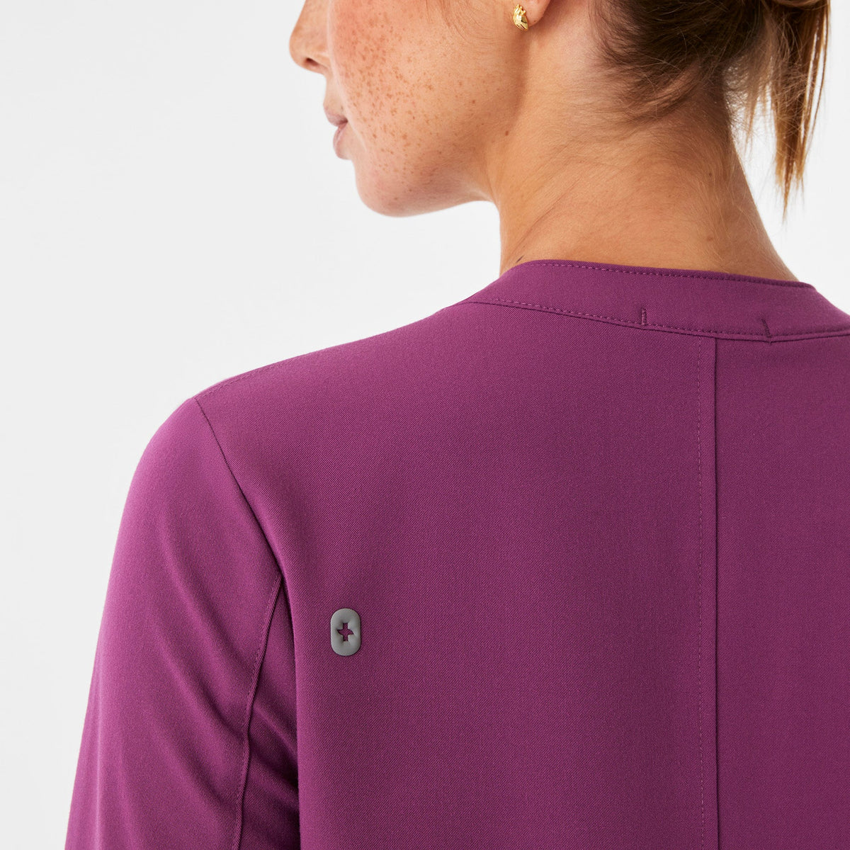 Florence Henley Long-Sleeve Scrub Top - Dark Açaí