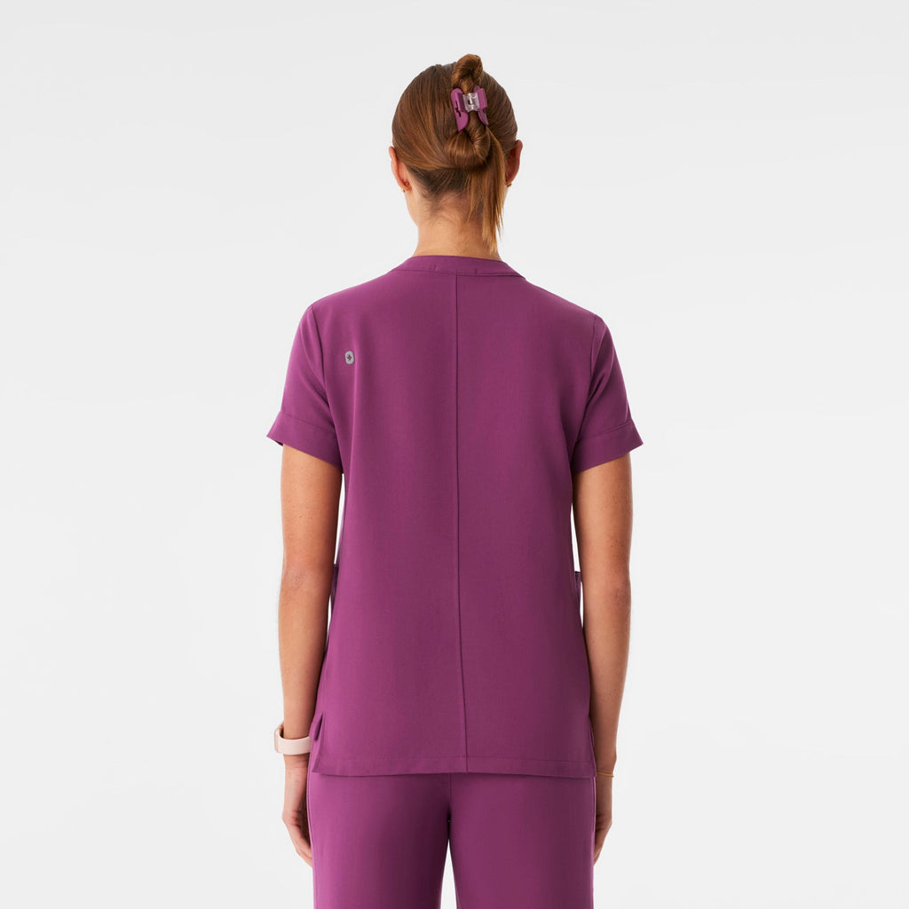Florence Henley Short-Sleeve Scrub Top - Dark Açaí