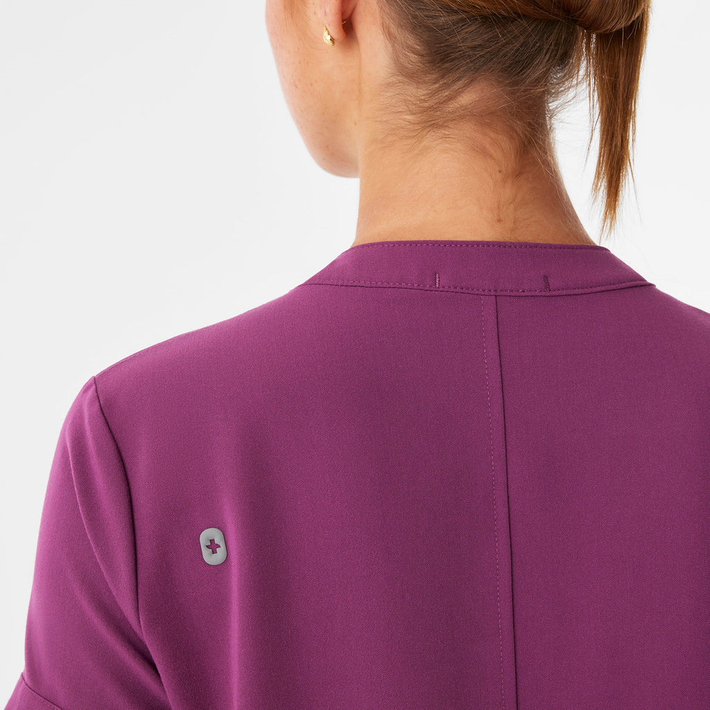 Florence Henley Short-Sleeve Scrub Top - Dark Açaí