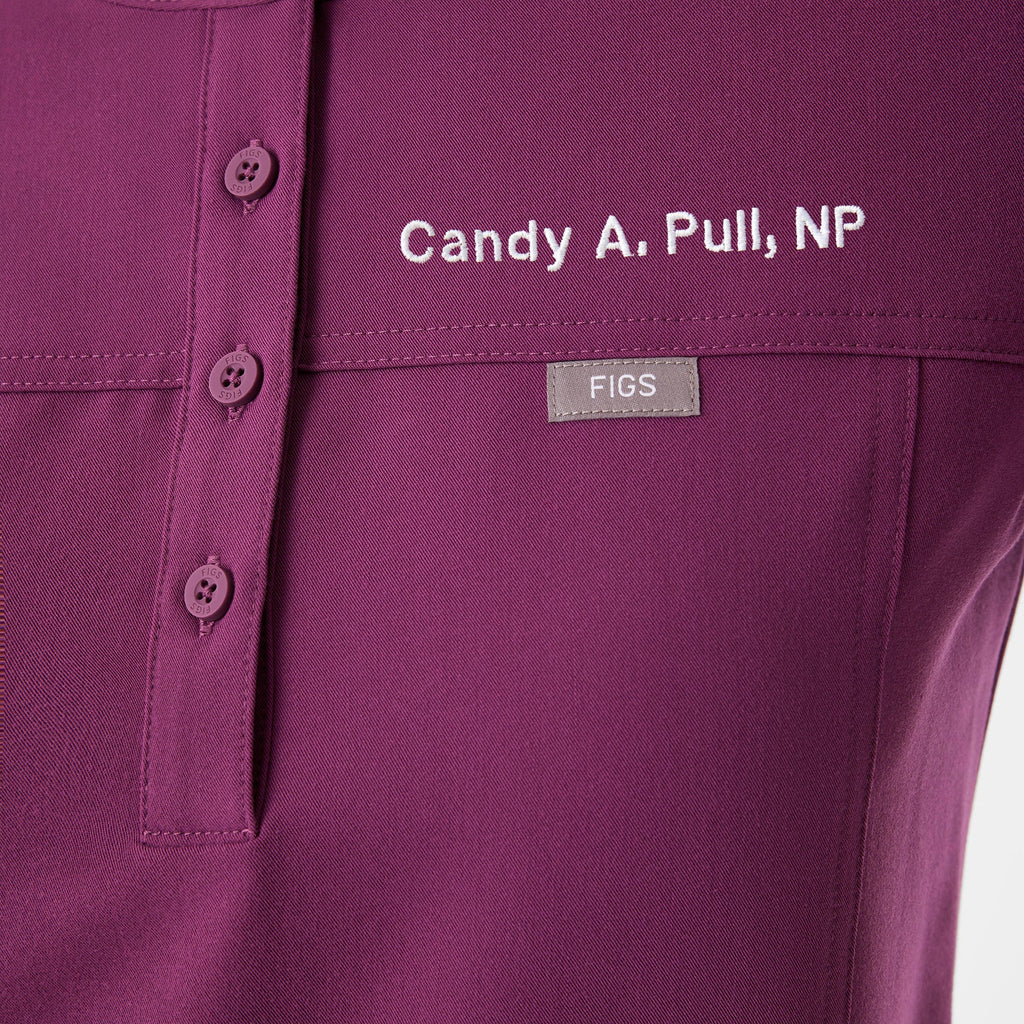 Florence Henley Short-Sleeve Scrub Top - Dark Açaí