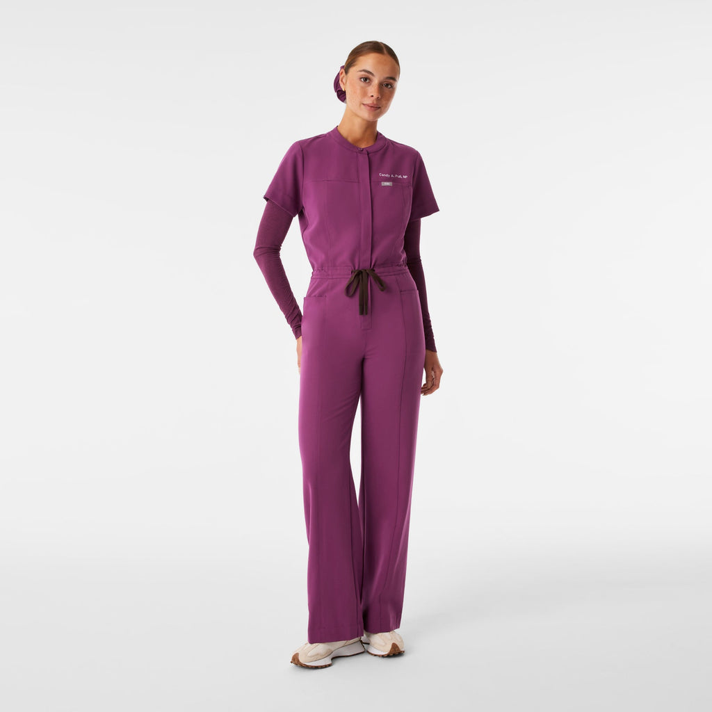 Gayle Short-Sleeve ScrubJumpsuit™ - Dark Açaí