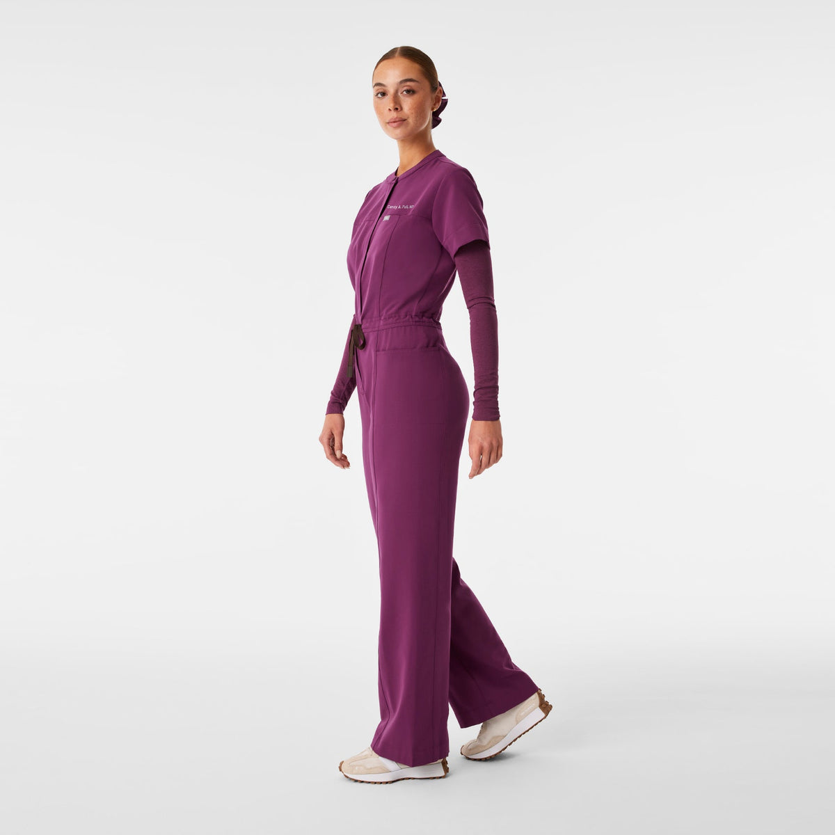 Gayle Short-Sleeve ScrubJumpsuit™ - Dark Açaí