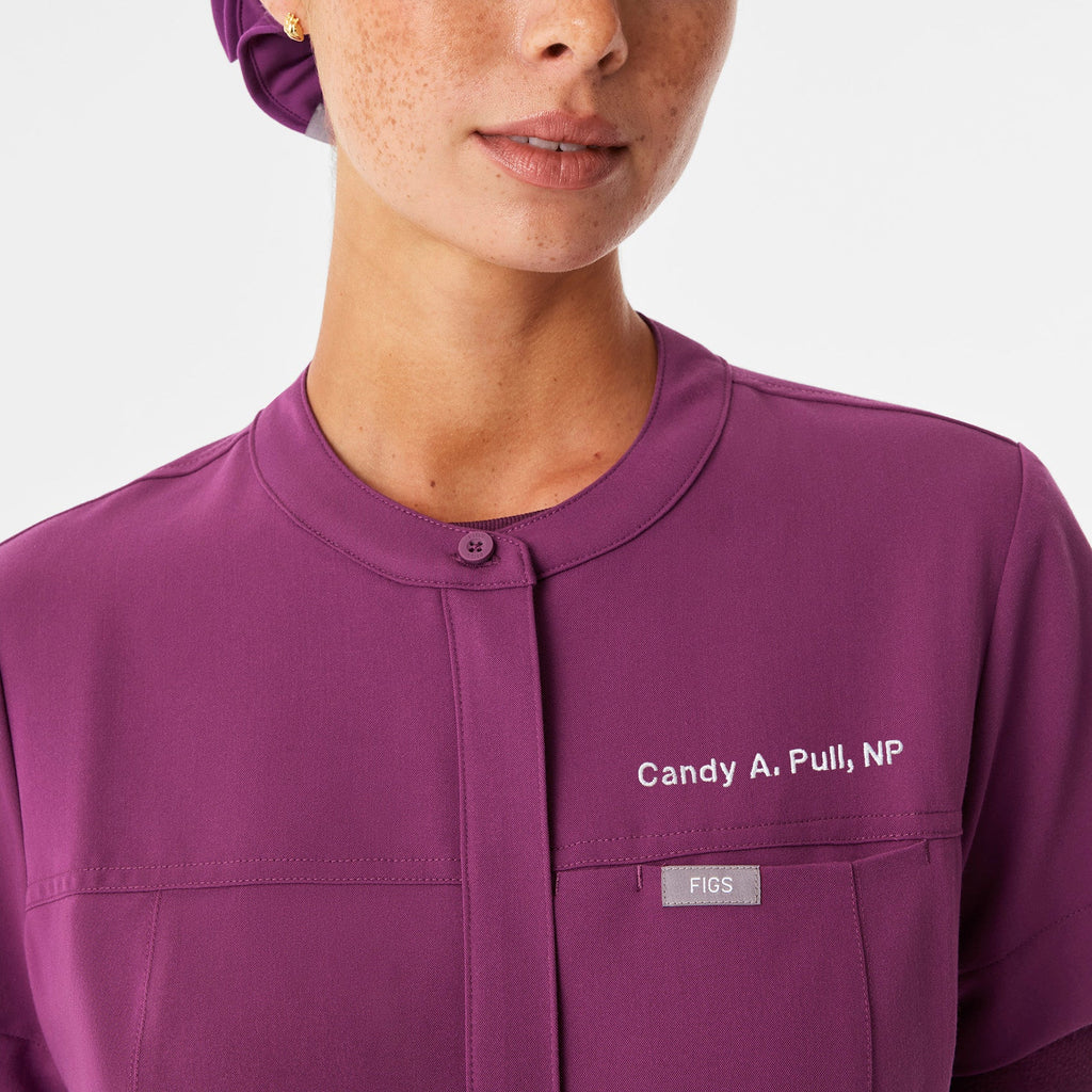 Gayle Short-Sleeve ScrubJumpsuit™ - Dark Açaí
