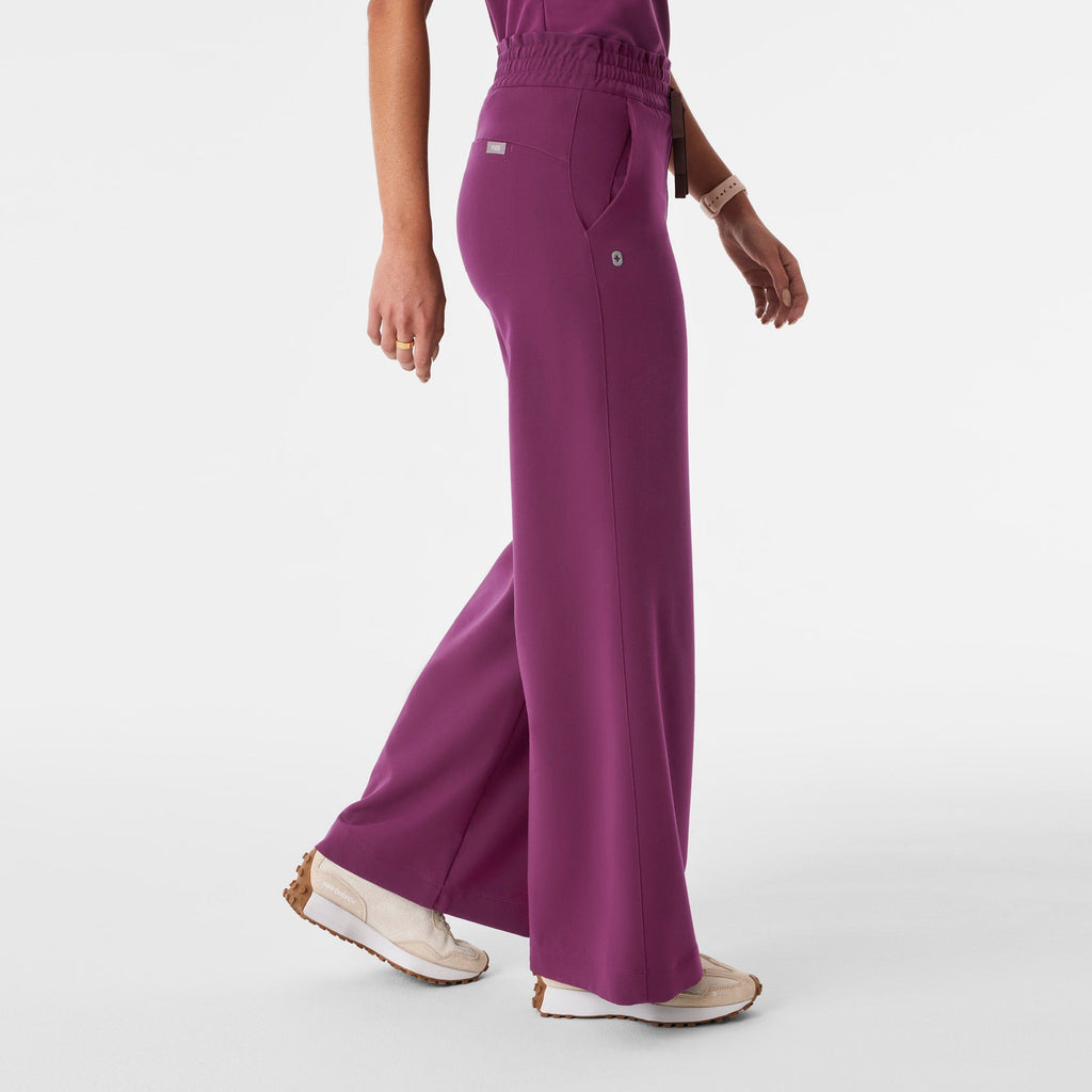 Allison High-Rise Ultra-Wide-Leg Scrub Pant - Dark Açaí