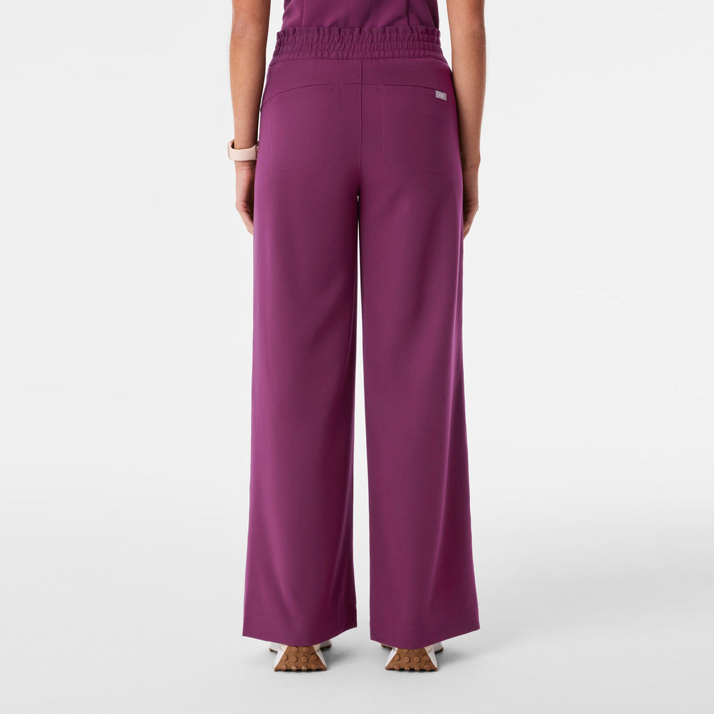 Allison High-Rise Ultra-Wide-Leg Scrub Pant - Dark Açaí