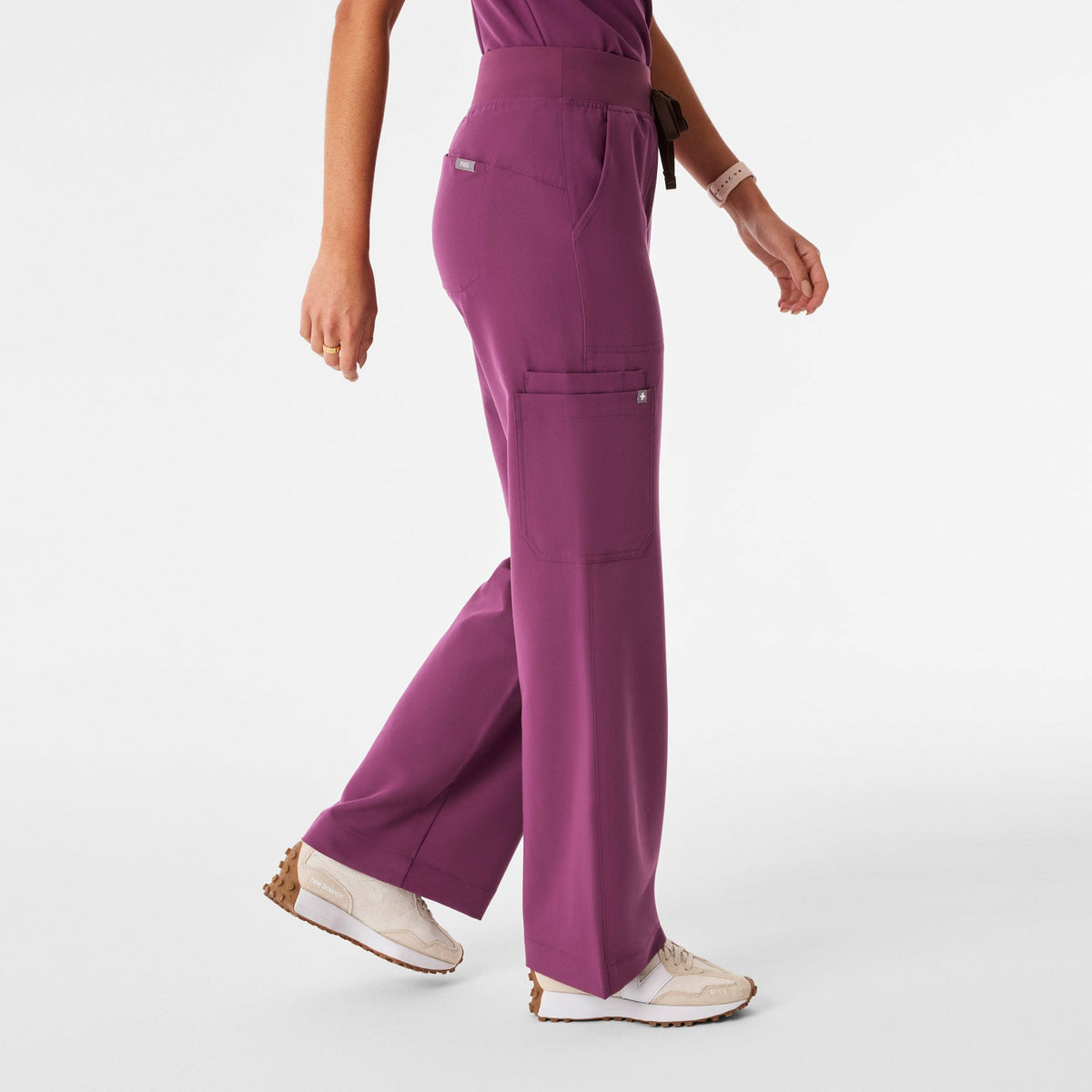 Isabel High-Rise Wide-Leg Scrub Pant - Dark Açaí