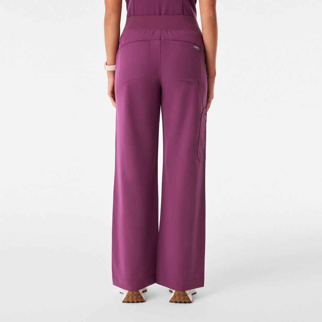 Isabel High-Rise Wide-Leg Scrub Pant - Dark Açaí