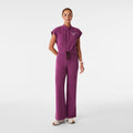 Rafaela Wide-Leg ScrubJumpsuit™ - Dark Açaí
