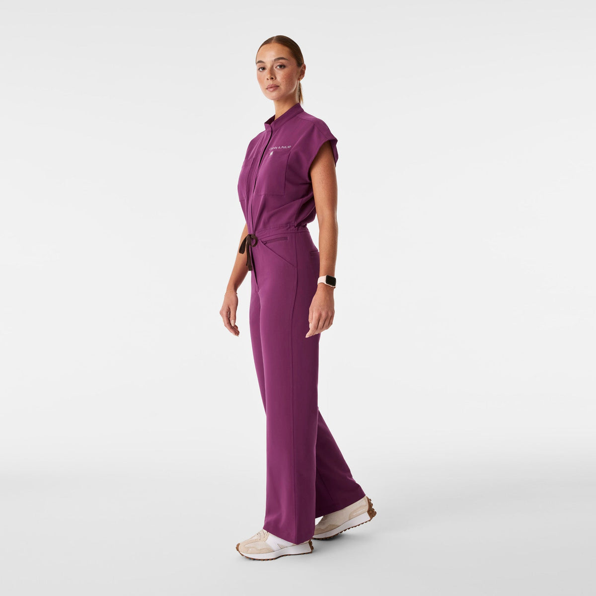 Rafaela Wide-Leg ScrubJumpsuit™ - Dark Açaí