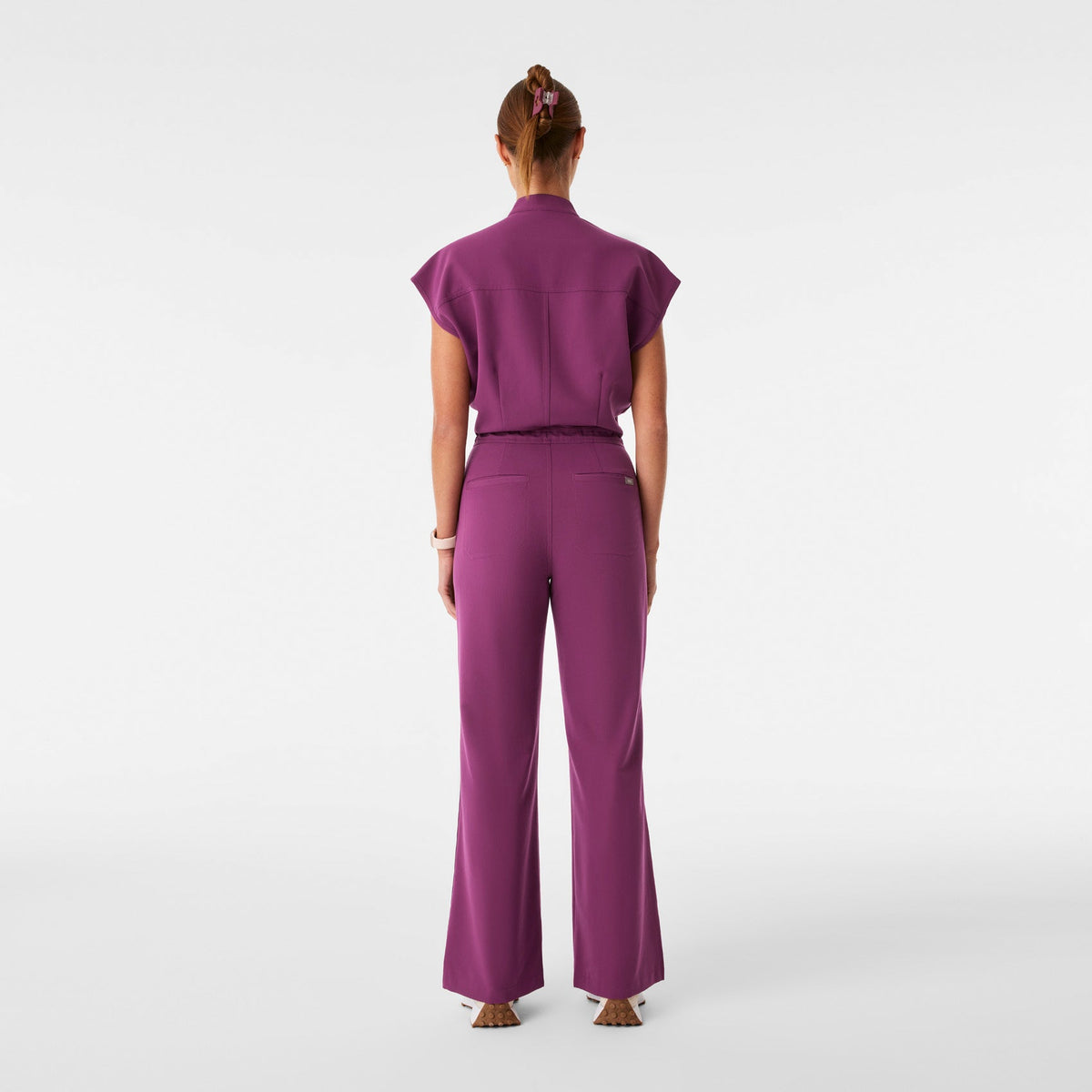 Rafaela Wide-Leg ScrubJumpsuit™ - Dark Açaí