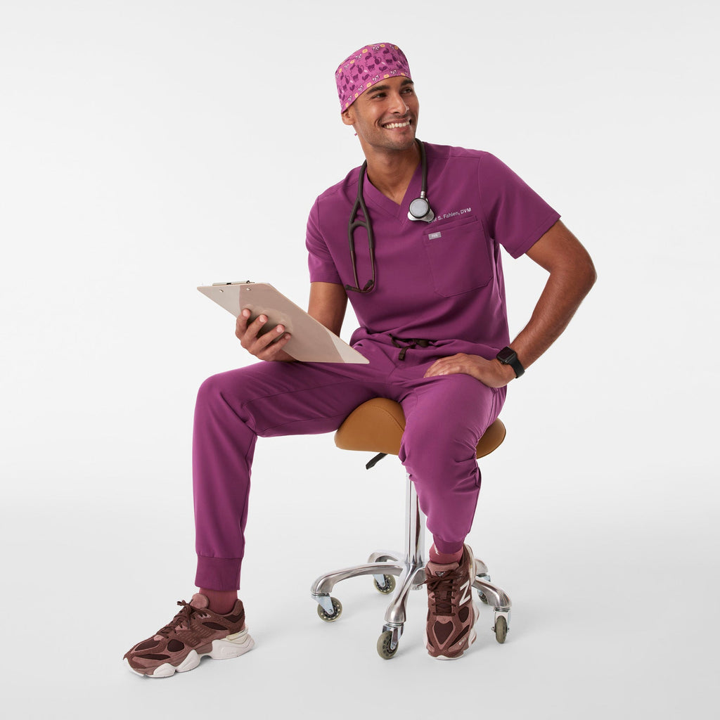 FIGS Scrub Cap With Buttonholes - Dark Açaí