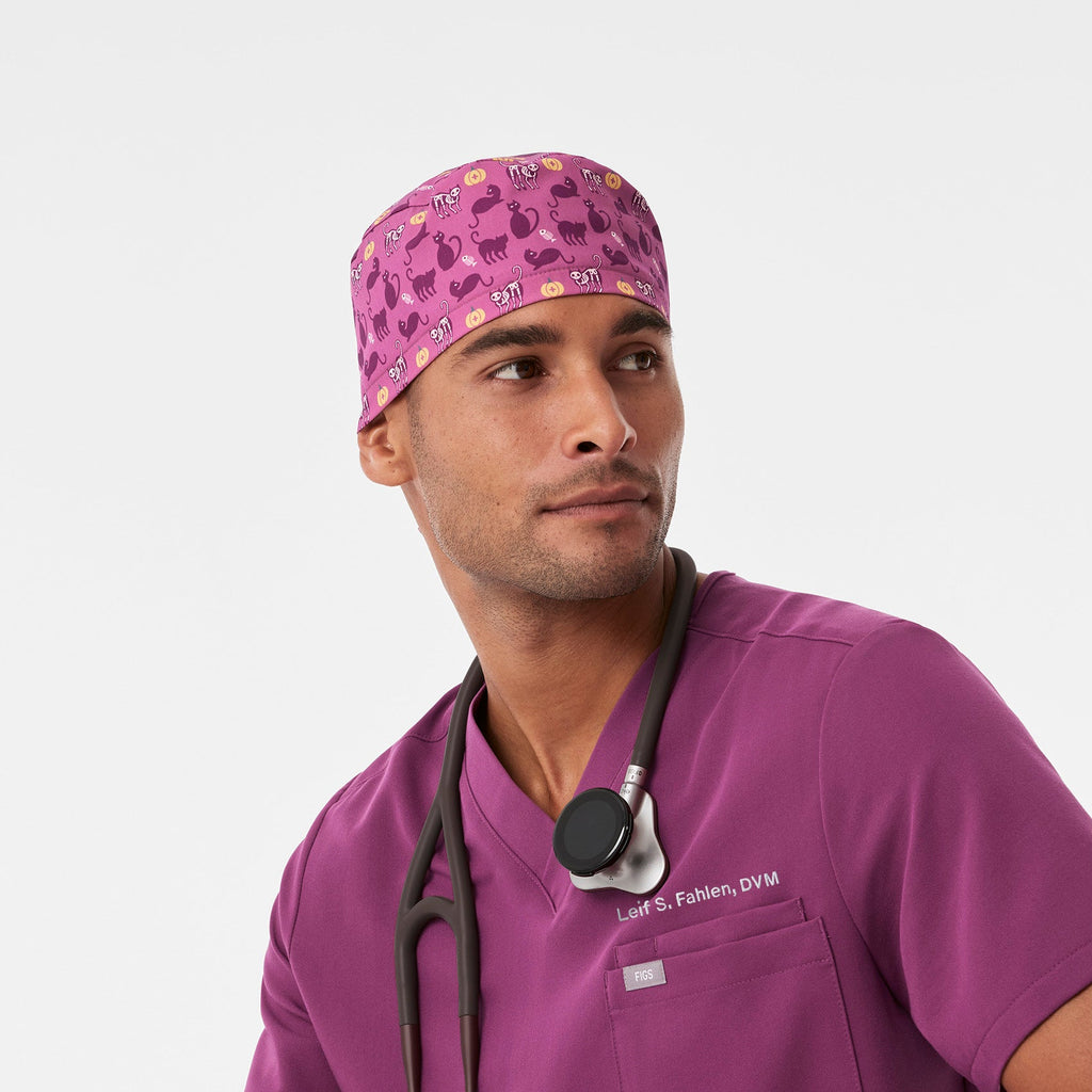 FIGS Scrub Cap With Buttonholes - Dark Açaí