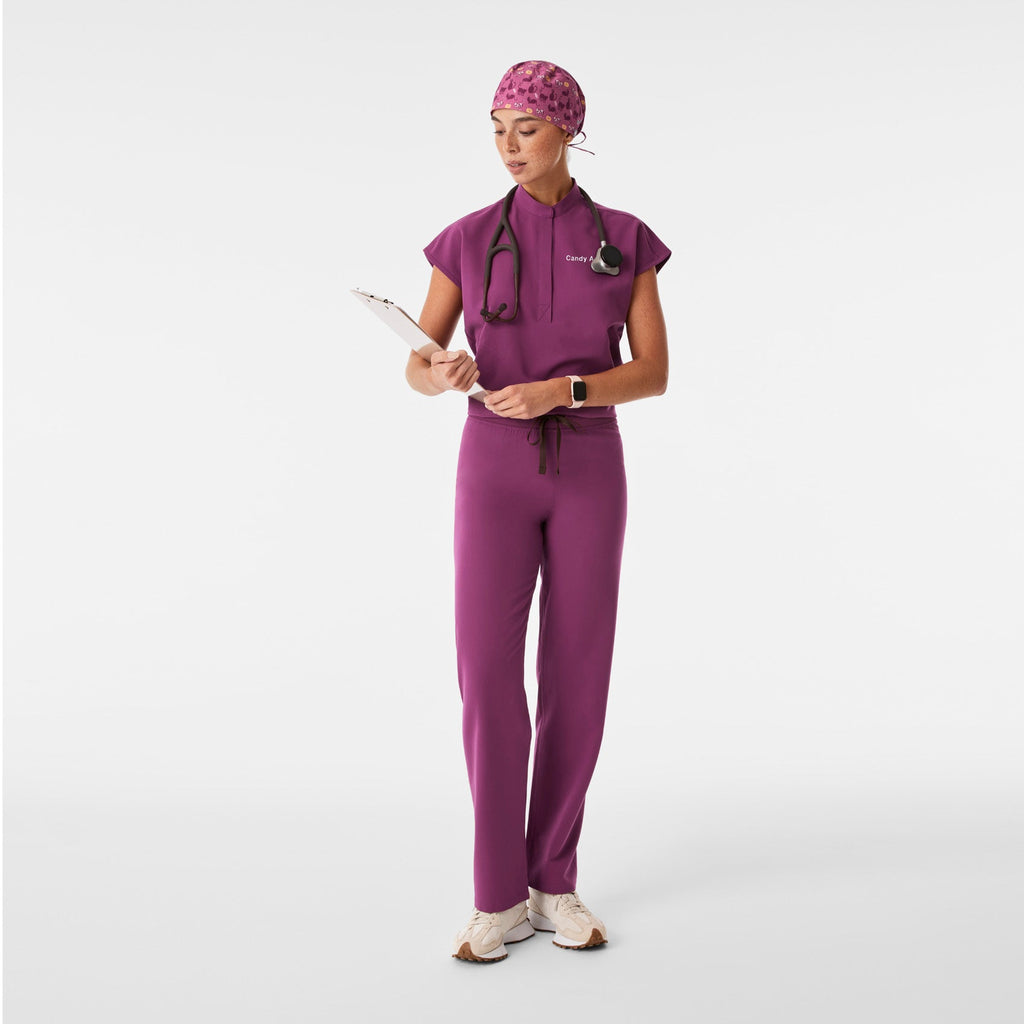FIGS Scrub Cap With Buttonholes - Dark Açaí
