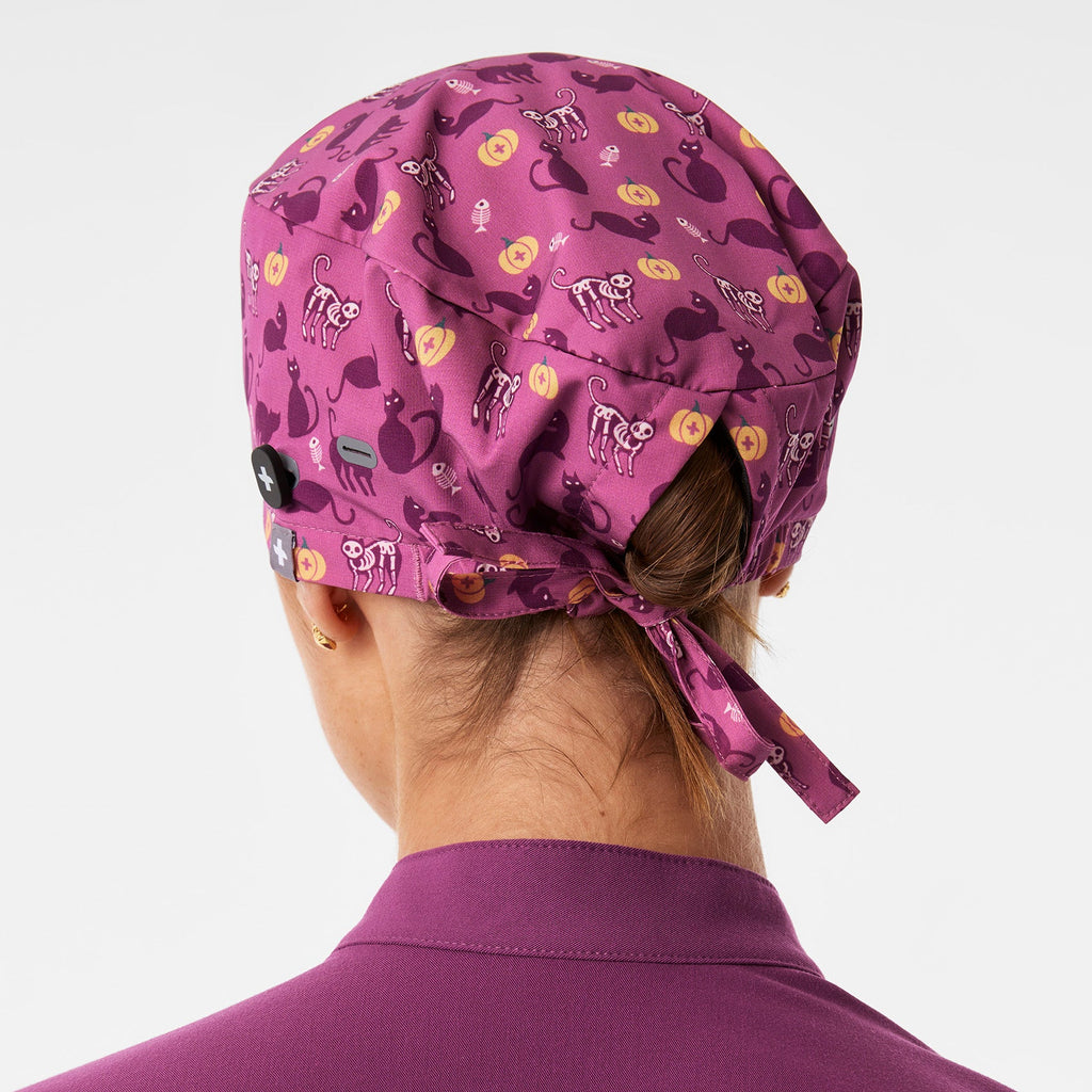 FIGS Scrub Cap With Buttonholes - Dark Açaí