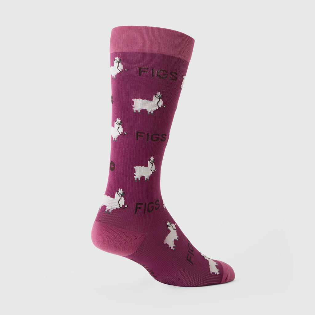 FIGS Compression Socks - Trauma Llama/Dark Açaí