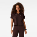 Arua Cropped V-Neck Scrub Top - Espresso