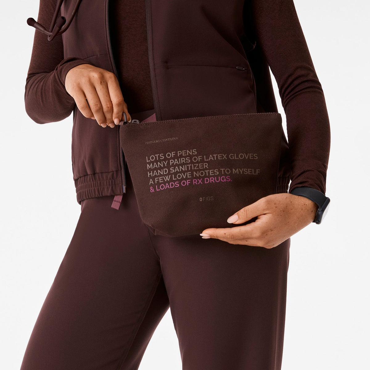 FIGS Canvas Pouch - Espresso