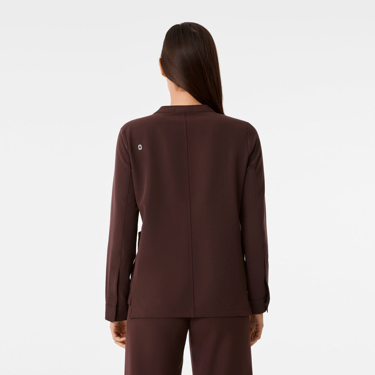 Florence Henley Long-Sleeve Scrub Top - Espresso
