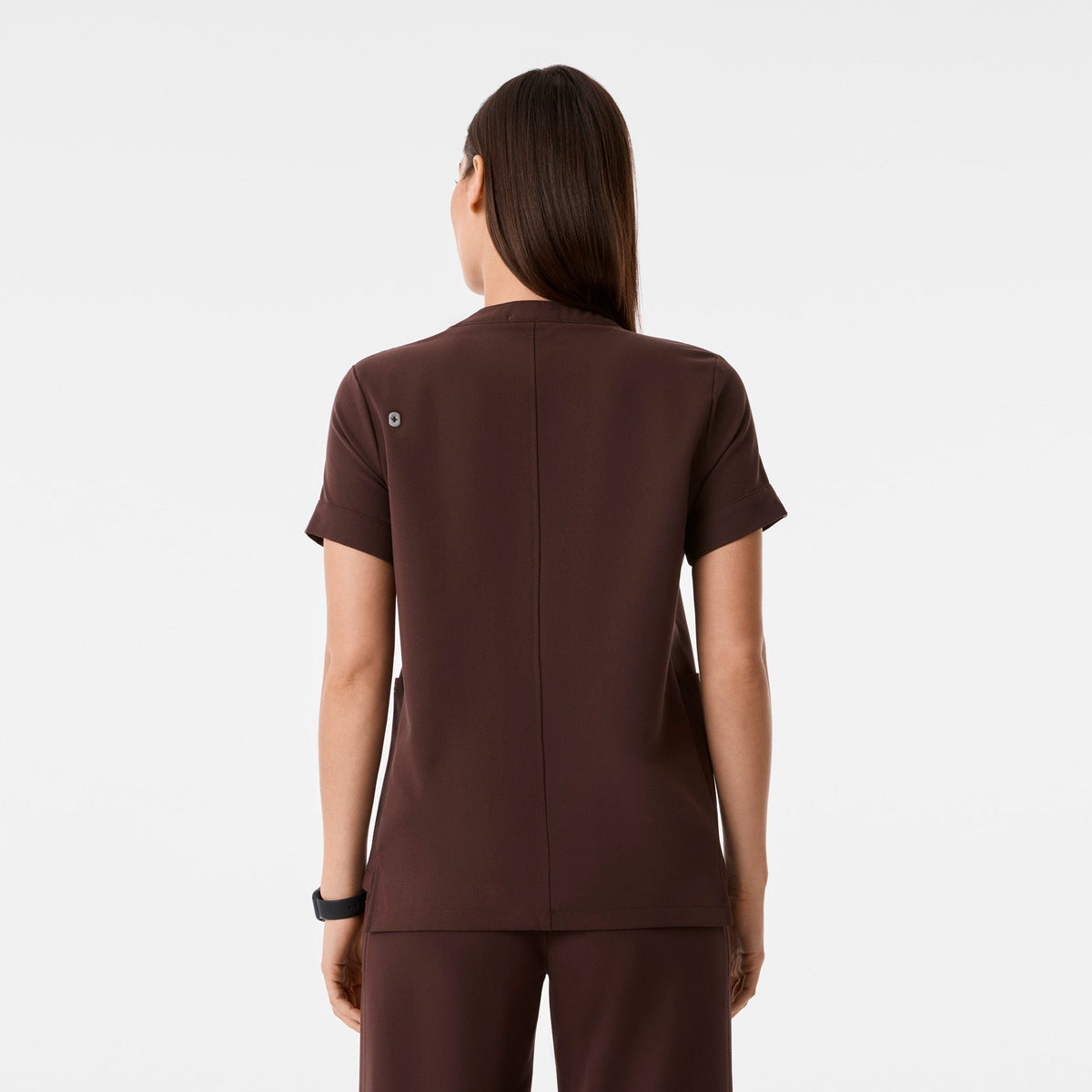 Florence Henley Short-Sleeve Scrub Top - Espresso