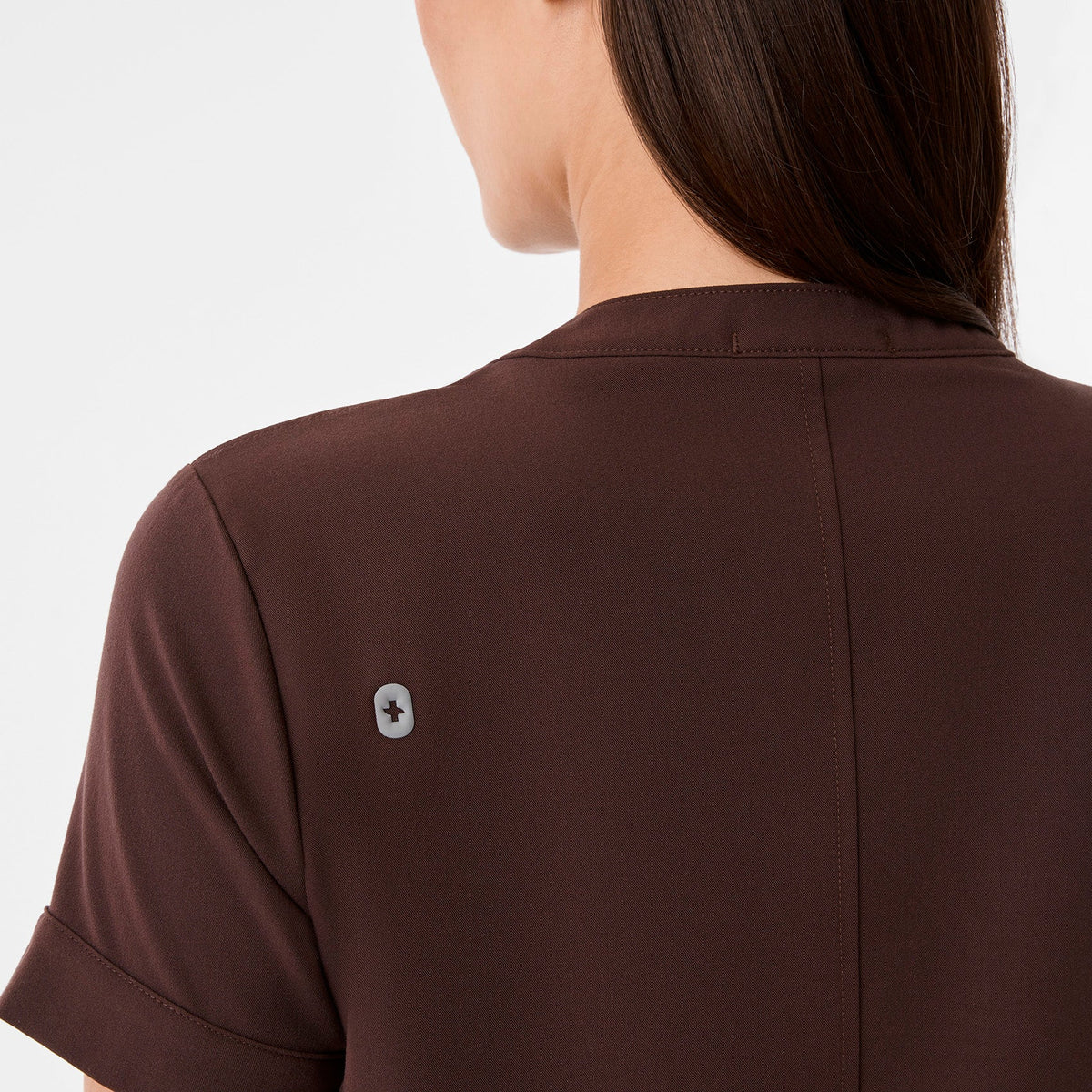 Florence Henley Short-Sleeve Scrub Top - Espresso