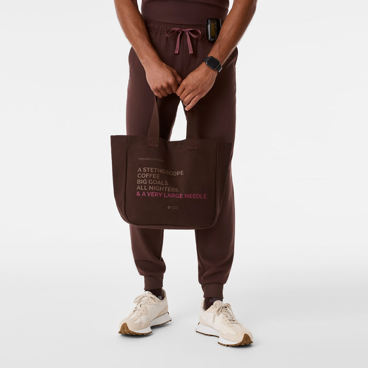 A Very Large Needle Mini Canvas Tote - Espresso