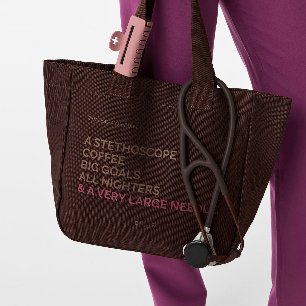 A Very Large Needle Mini Canvas Tote - Espresso