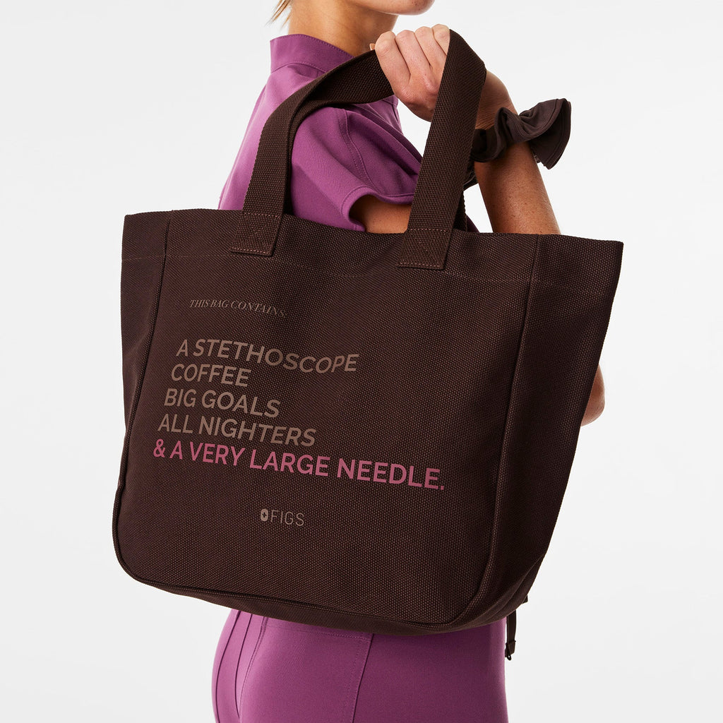 A Very Large Needle Mini Canvas Tote - Espresso