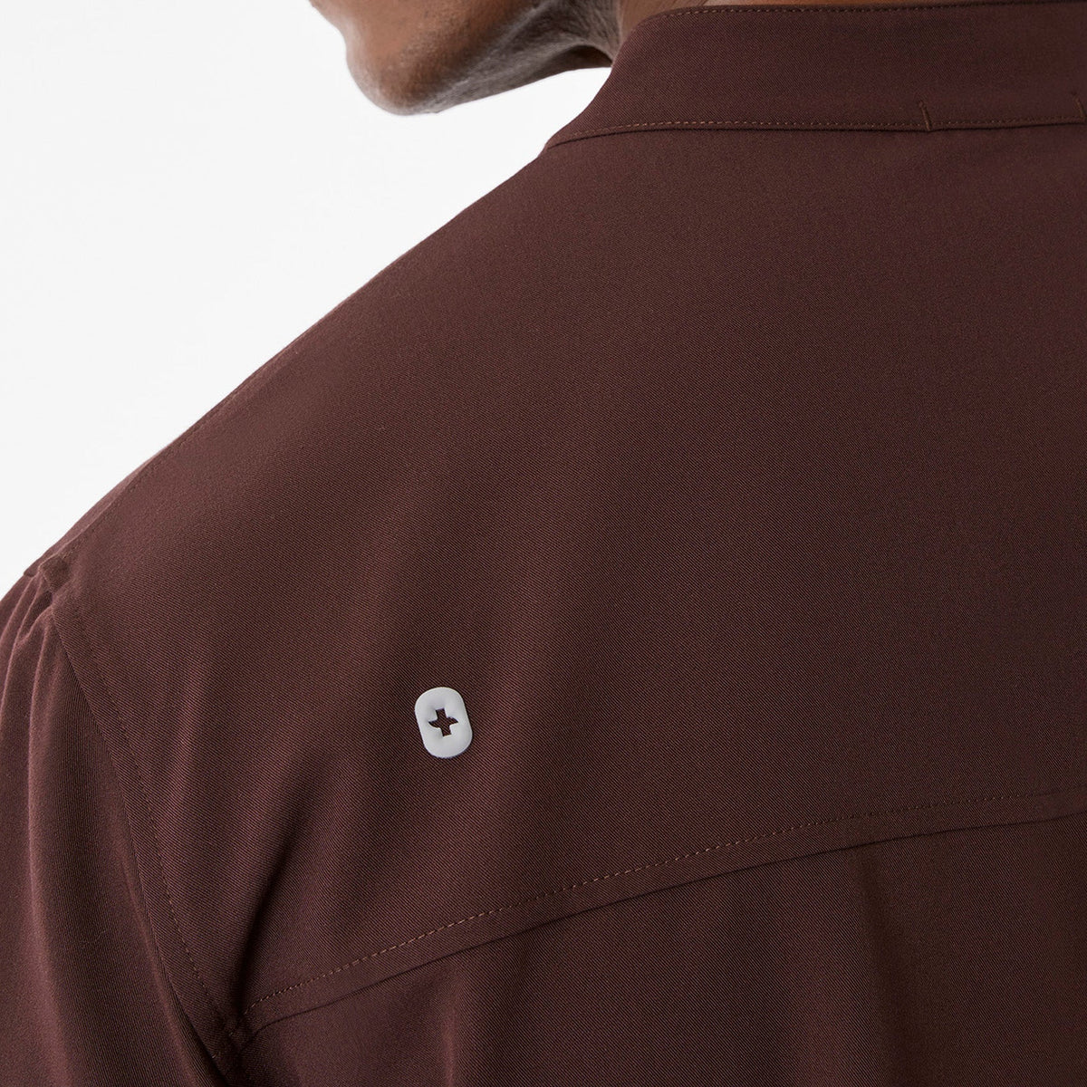 Niles Henley Short-Sleeve Scrub Top - Espresso