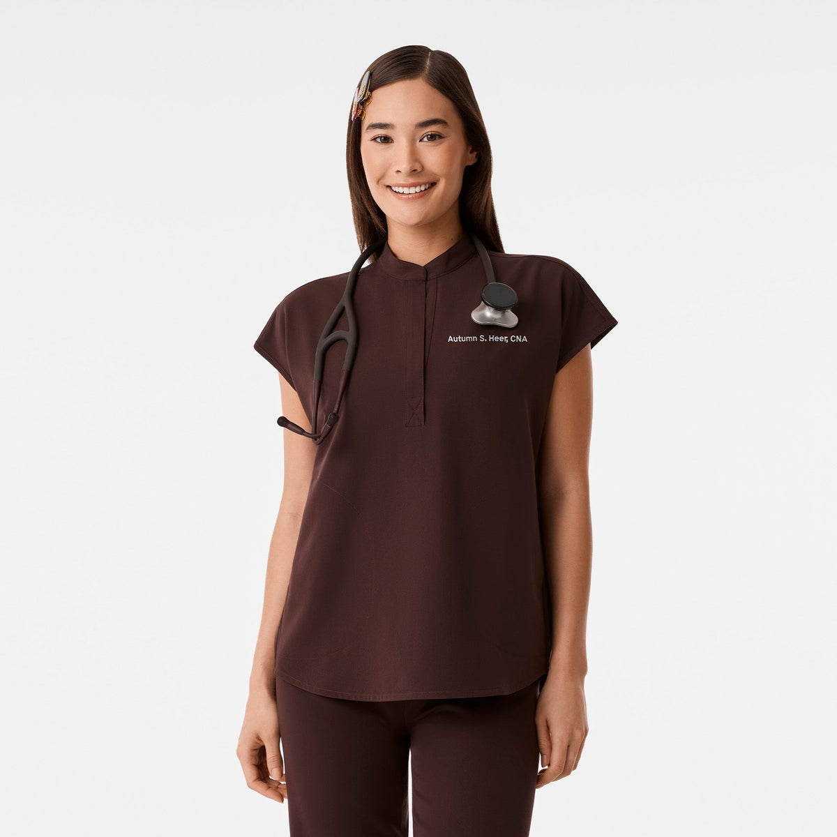 Rafaela Oversized Scrub Top™ - Espresso