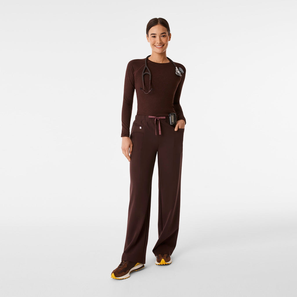 Rochelle Wide-Leg Scrub Pant - Espresso