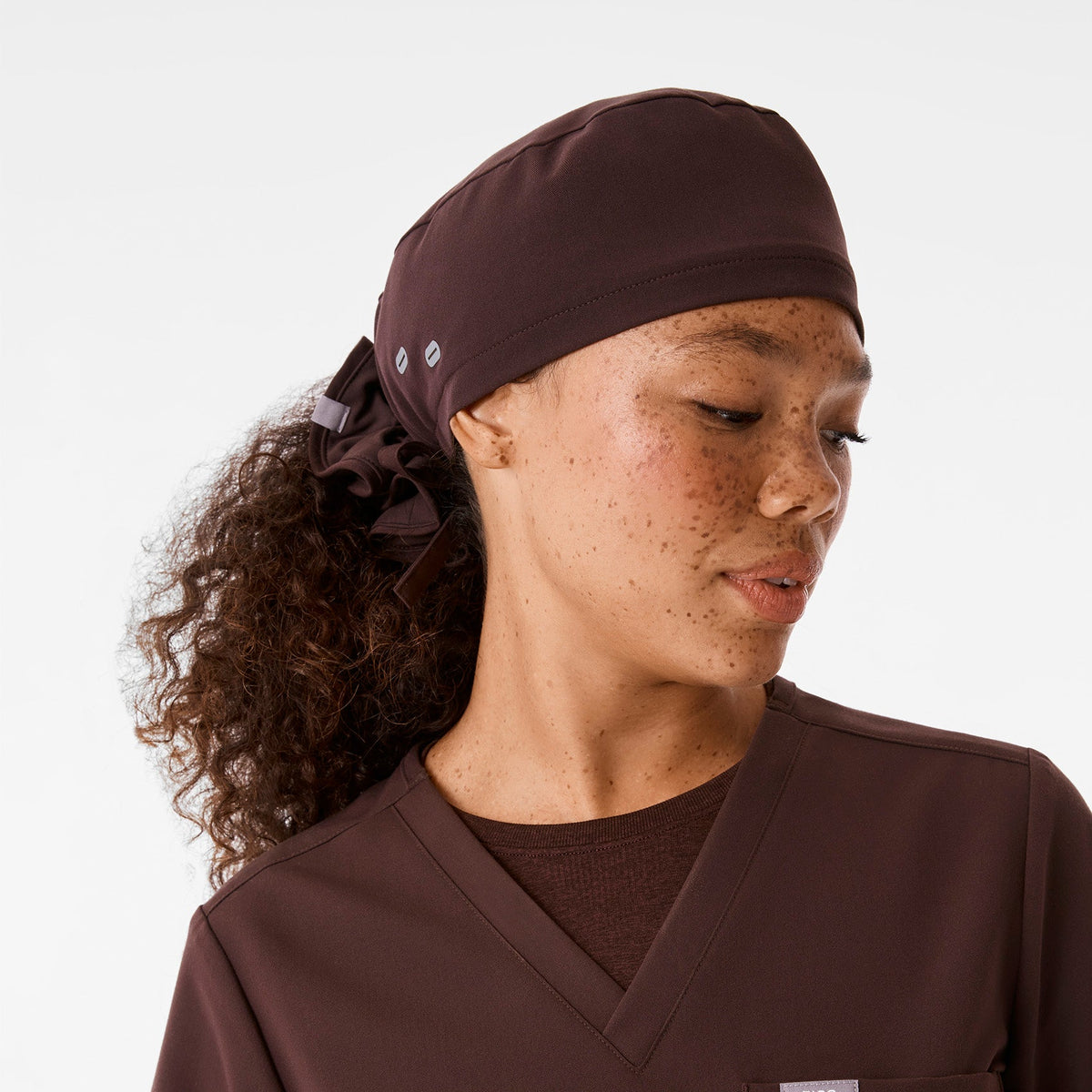 FIGS Scrub Cap With Buttonholes - Espresso
