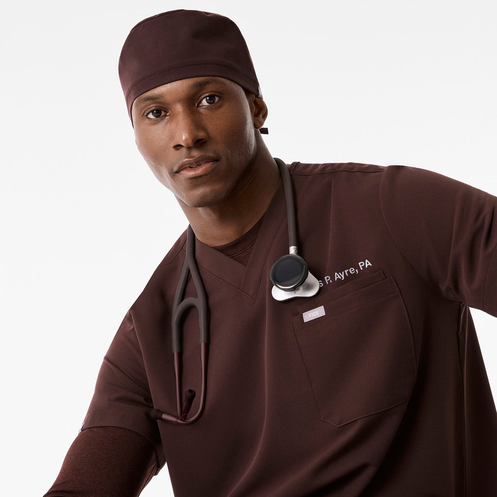 FIGS Scrub Cap With Buttonholes - Espresso