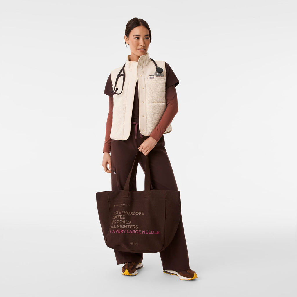 A Very Large Needle Detachable Strap Tote - Espresso