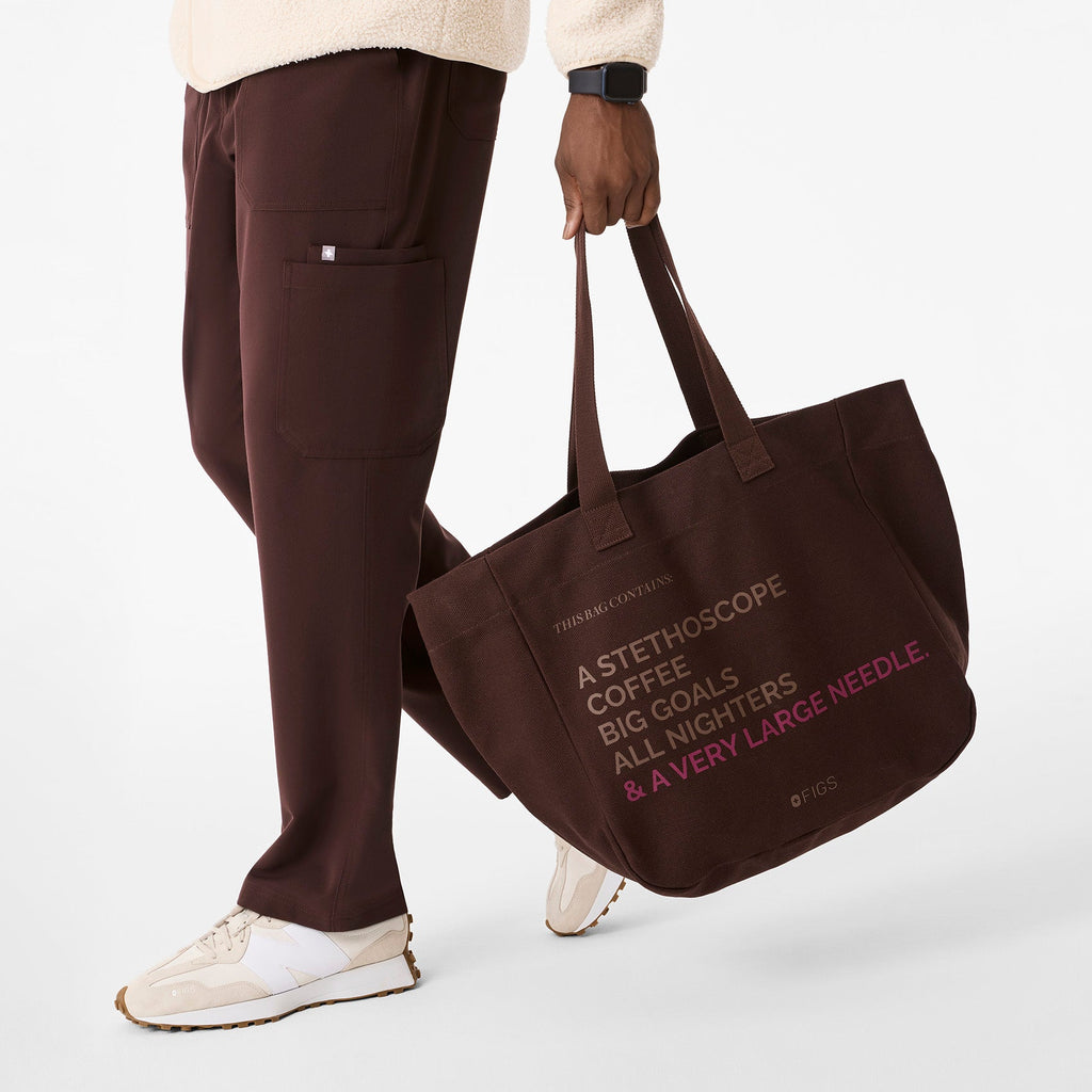 A Very Large Needle Detachable Strap Tote - Espresso