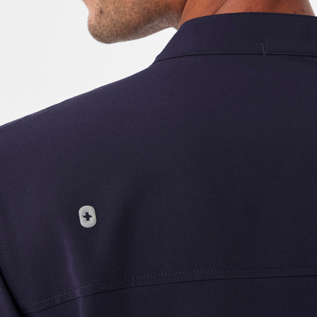 Niles Henley Short-Sleeve Scrub Top - Navy