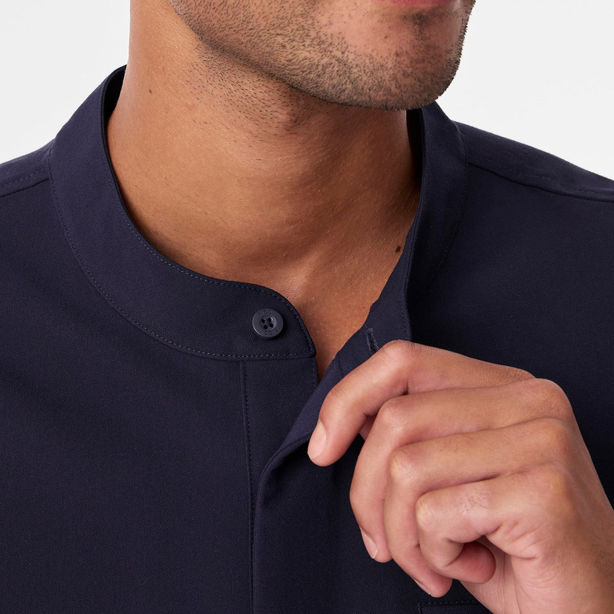 Niles Henley Short-Sleeve Scrub Top - Navy