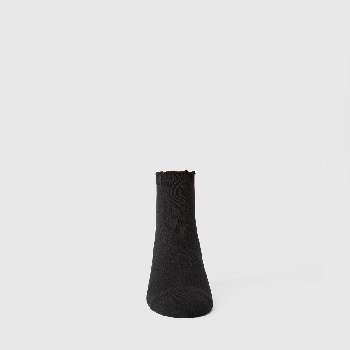 Ruffle Quarter Sock - Black