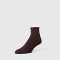 Ruffle Quarter Sock - Espresso