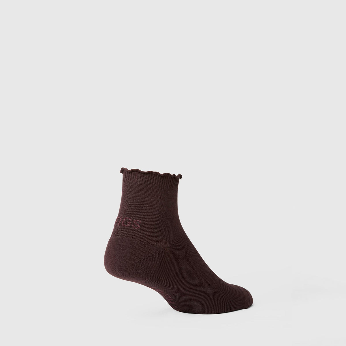 Ruffle Quarter Sock - Espresso